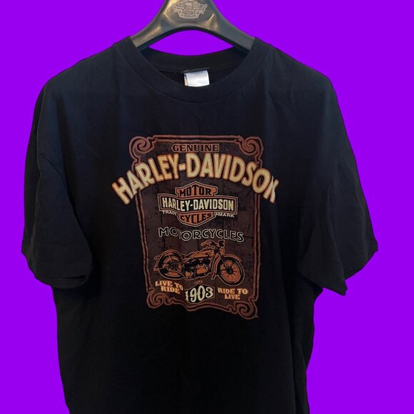 09/10 OLD Harley-Davidson Nags Head Black Graphic T-Shirt Size 2XL - Picture 2 of 4